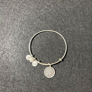 2.75" Alex and Ani Letter A Charm Bangle Bracelet